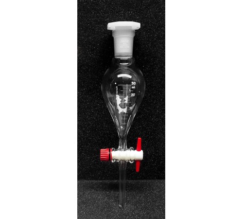 Купить Воронка делительная коническая Lenz 50 мл, с градуировкой, PTFE кран, стекло