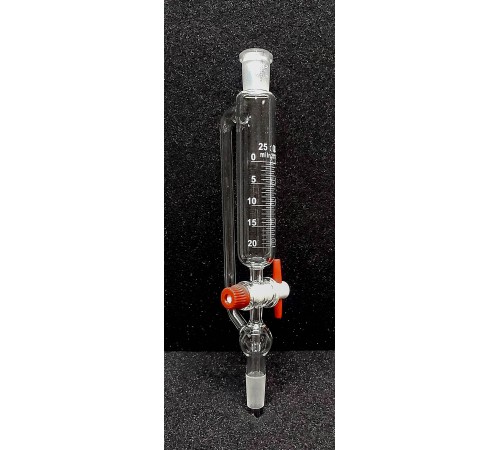 Купить Воронка капельная цилиндрическая Lenz 25 мл, NS14/23, с градуировкой, PTFE кран, с противодавлением, стекло
