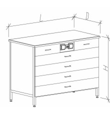 Стол-тумба с ящиками и розетками 1200 СТЛл-М с/я.р. (4дл)