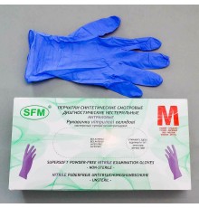 Перчатки-M нитриловые синтетические особочувствительные,текстурир, без пудры " Hospital Prodact (SUPERSOFT), Германия, уп.100пар