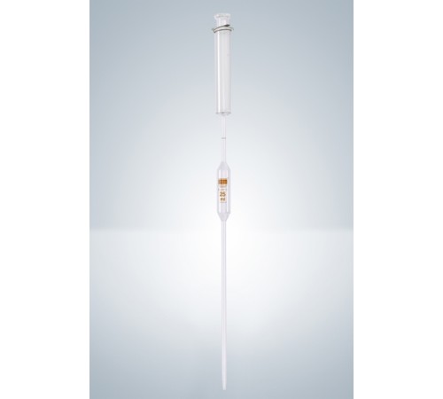 Купить Пипетка волюметрическая с поршнем Hirschmann 15 мл, с одной меткой, светлое стекло, коричневая градуировка