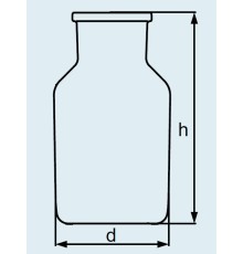 Бутыль DURAN Group 1000 мл, NS60/46, широкогорлая, без пробки, коричневое силикатное стекло