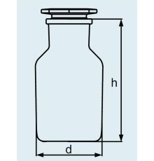 Бутыль DURAN Group 500 мл, NS45/40, широкогорлая, с пробкой, коричневое силикатное стекло