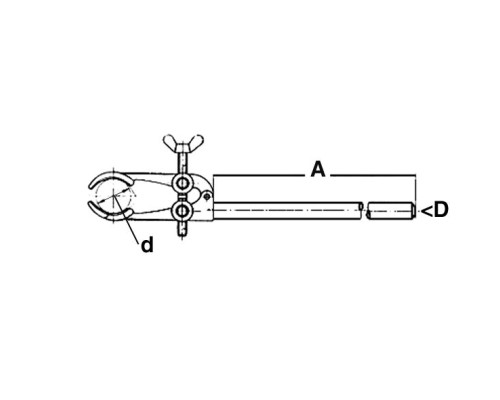 Зажим штативный Bochem, с четырьмя лапками, длина 190 мм, диаметр захвата 50-150 мм, нержавеющая сталь