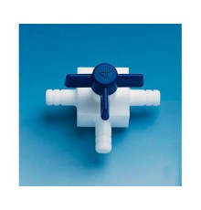 BRAND 88655 Клапан трехходовой с насадками для шланга, PTFE, для внутреннего диаметра шланга 4 мм, отверстие 2 мм