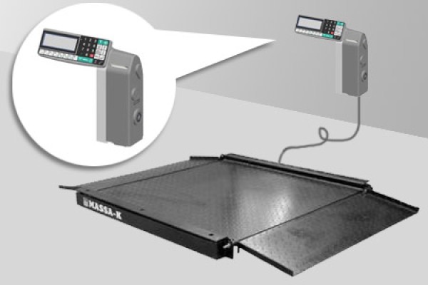 Купить 4D-LA-10/10-1000-RL с печатью этикеток - Промышленные платформенные электронные весы с пандусом с 4 датчиками