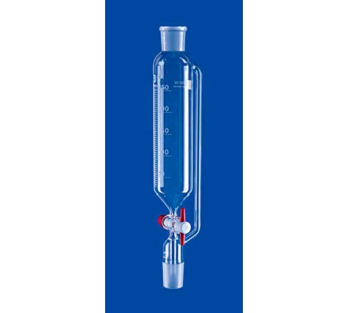 Купить Воронка капельная цилиндрическая Lenz 50 мл, NS29/32, с градуировкой, PTFE кран, с противодавлением, стекло