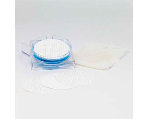 Мембранные фильтры Hahnemühle из смеси эфиров целлюлозы, 0,45 мкм, Ø 50 мм, стерильные, белые, с черной сеткой