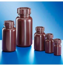 Бутыль Kautex широкогорлая 250 мл, LDPE, круглая, коричневый цвет, с винтовой крышкой