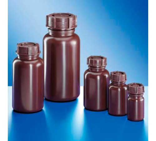 Купить Бутыль Kautex широкогорлая 250 мл, LDPE, круглая, коричневый цвет, с винтовой крышкой