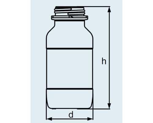 Бутыль DURAN Group 1000 мл, GL60, квадратная, широкогорлая, без крышки и сливного кольца, коричневое силикатное стекло