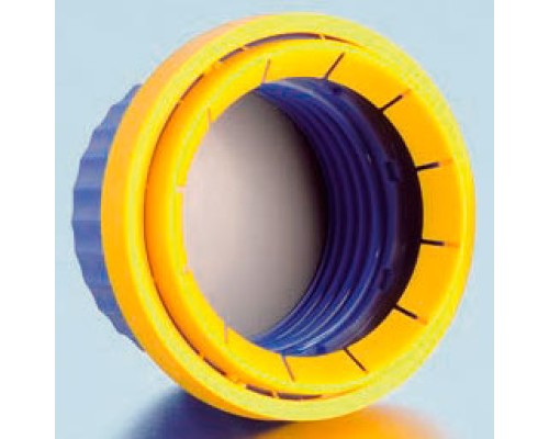 Крышка DURAN Group GL45, с силиконовым уплотнением, сине-желтая, PP