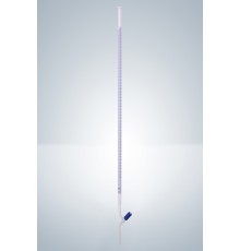 Бюретка Hirschmann 50 : 0,1 мл, класс AS, с линией Шеллбаха, светлое стекло, синяя градуировка, клапанный PTFE кран