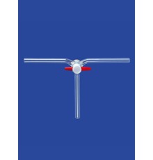 Кран трехходовой Lenz, 120°, NS14,5, диаметр отверстия 2,5 мм, PTFE
