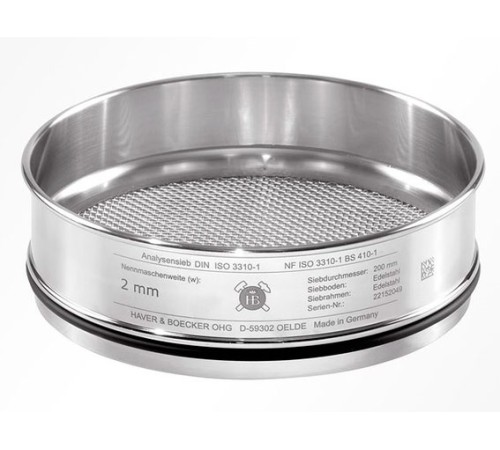 Купить Сито лабораторное Haver & Boecker с тканым полотном из нерж. стали, диаметр 200 мм, высота 50 мм, размер ячейки 355 мкм