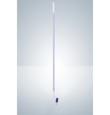 Бюретка Hirschmann 25 : 0,05 мл, класс AS, с линией Шеллбаха, светлое стекло, синяя градуировка, боковой клапанный PTFE кран