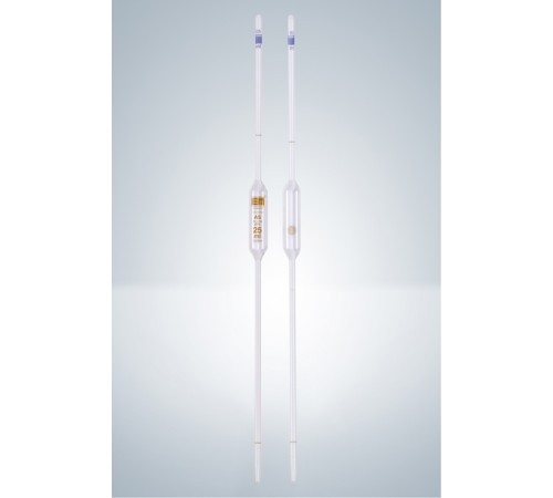 Купить Пипетка волюметрическая Hirschmann 100 мл класс AS, с двумя метками, светлое стекло, коричневая градуировка