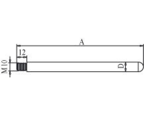 Штанга Bochem для штатива длина 1250 мм, диаметр 12 мм, резьба M10, оцинкованная сталь