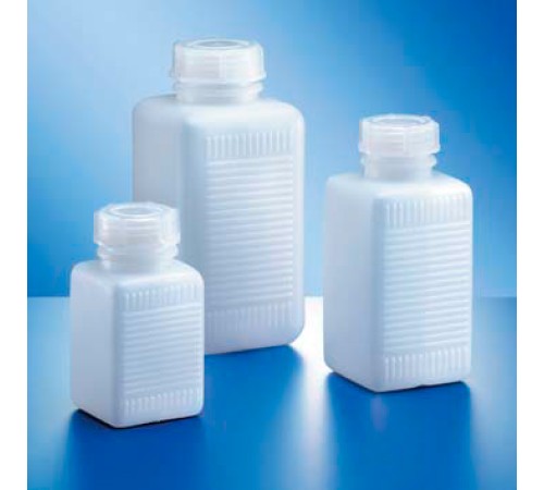 Купить Бутыль Kautex широкогорлая 500 мл, HDPE, квадратная, Ø 40 мм, естественный цвет, без крышки