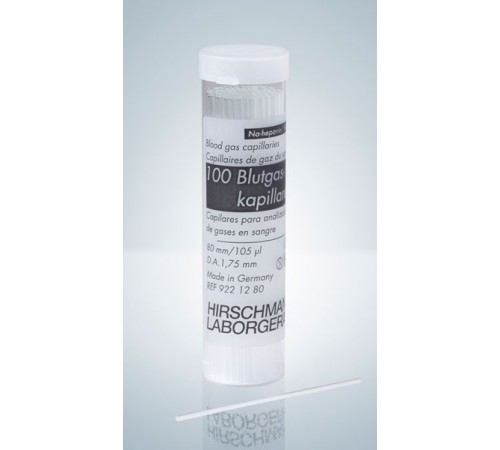 Купить Одноразовые капиллярные трубки Hirschmann, 130 мкл, 100 х 1,75 мм, натрий-гепаринизированные, стекло