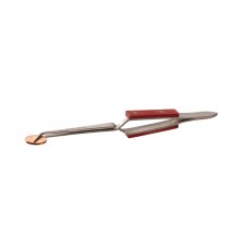Пинцет Bochem самозахватывающий остроконечный изогнутый с пластиковыми ручками, из хромированной стали, длина 160 мм