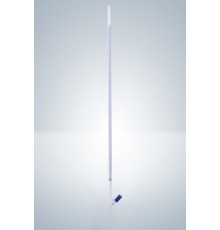 Бюретка Hirschmann 10 : 0,02 мл, класс B, с линией Шеллбаха, светлое стекло, синяя градуировка, клапанный PTFE кран
