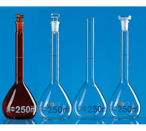 Купить 37406 Колба мерная BLAUBRAND с полипропиленовой пробкой 50-14/23, темное стекло