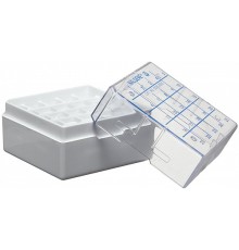 Штатив для хранения криопробирок 1,2-2 мл, 25 мест, поликарбонат, с крышкой, белый, CryoBox, Nalgene, 48 шт./уп., Thermo FS