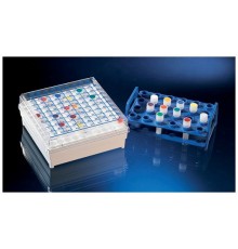 Штатив для хранения криопробирок 0,5-2 мл, 100 мест, поликарбонат, с крышкой, белый, в комплекте со штативом на 24 пробирки, Nunc, 12 шт./уп., Thermo FS