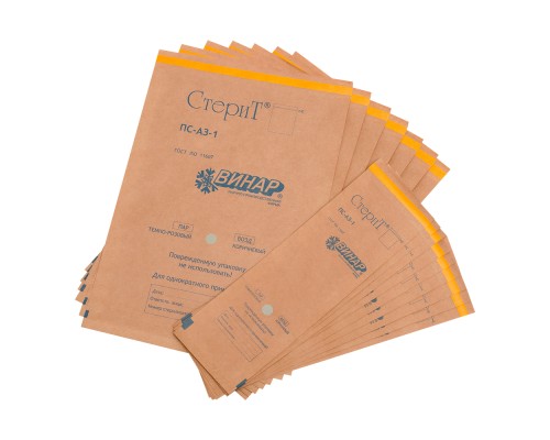 Пакеты для стерилизации из крафт-бумаги Винар СтериТ ПС-А3-1 400х500 мм 100 шт