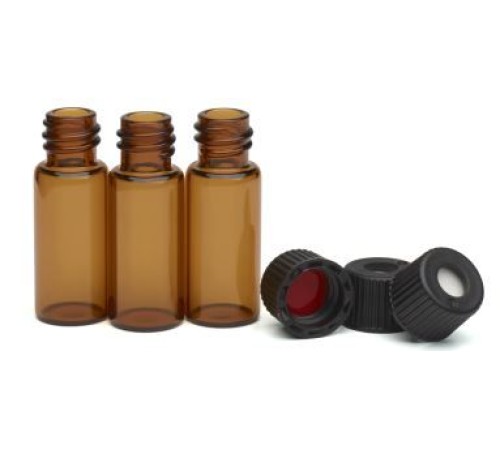 Купить Виалы с завинч. крышками темн. стекло 2ml 8mm amb scrw vl + cp ptf / sil 100 / pk, 8010-0415 Agilent
