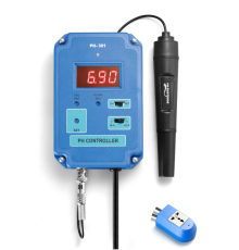 Настенный рН контроллер с управляемым блоком розетки PH-301