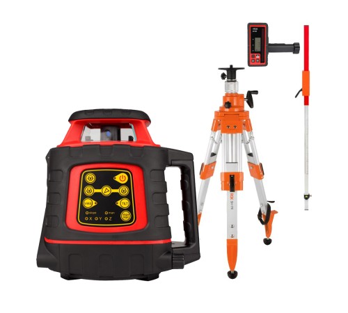 Комплект: ротационный нивелир AMO ROTOR 300 + штатив рейка приемник