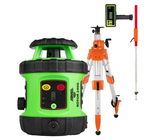 Комплект: ротационный нивелир AMO ROTOR 240G с калибровкой + штатив RGK SH-170 рейка RGK LR-2 приемник RGK LD-88G