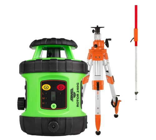 Комплект: ротационный нивелир AMO ROTOR 240G + штатив рейка приемник