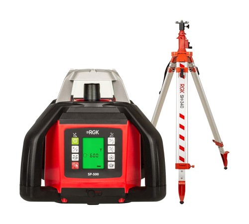 Купить Комплект: ротационный нивелир RGK SP-500 с калибровкой + элевационный штатив RGK SH-340