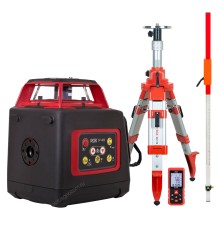 Комплект: ротационный нивелир RGK SP-400 + элевационный штатив RGK SH-170 + рейка RGK LR-2 + дальномер RGK DL100