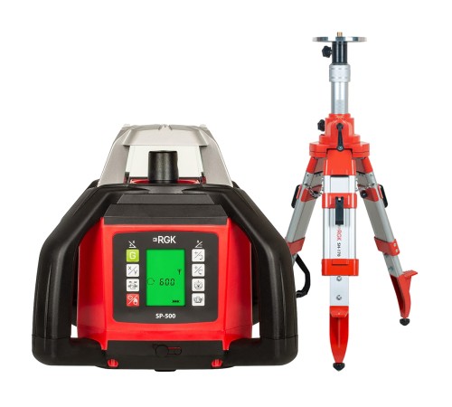 Купить Комплект: ротационный нивелир RGK SP-500 с калибровкой + элевационный штатив RGK SH-170