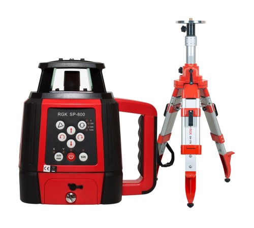 Купить Комплект: ротационный нивелир RGK SP-800 с калибровкой + элевационный штатив RGK SH-170
