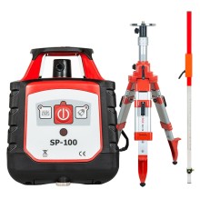 Комплект: ротационный нивелир RGK SP-100 с калибровкой + штатив RGK SH-170 рейка RGK LR-2