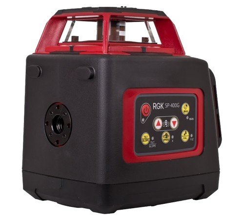 Комплект: ротационный нивелир RGK SP-400G + элевационный штатив RGK SH-170 + рейка RGK LR-2 + дальномер RGK DL100G