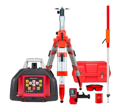 Комплект: ротационный нивелир RGK SP-610 с калибровкой + штатив RGK SH-170 рейка RGK LR-2