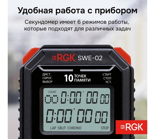Секундомер электронный RGK SWE-02 с поверкой