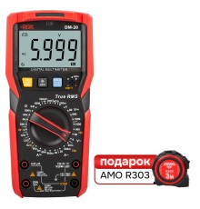 Комплект мультиметра RGK DM-20 и рулетка AMO R303