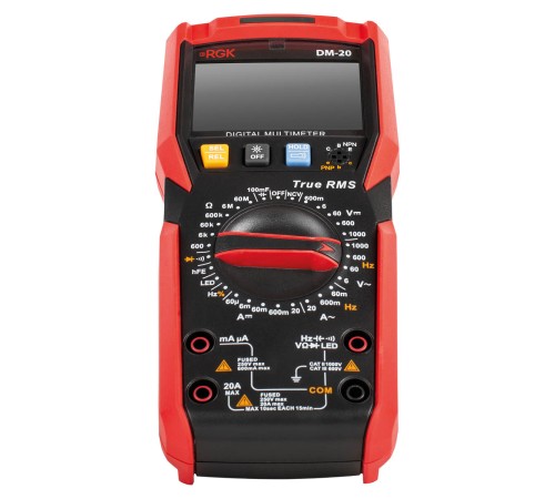 Комплект мультиметра RGK DM-20 и рулетка AMO R303